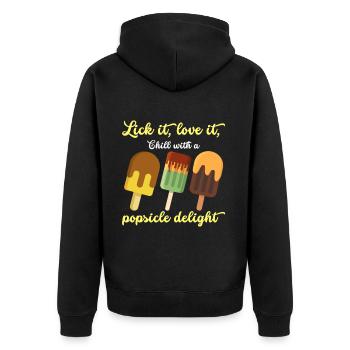 Glace d’été Popsicle Drôle Crème Glacée Plage Pool Party - Veste à capuche bio Premium Unisexe - noir - Dos - Nico (187cm)