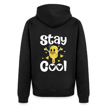 Glace d’été Popsicle Drôle Crème Glacée Plage Pool Party - Veste à capuche bio Premium Unisexe - noir - Dos - Nico (187cm)