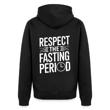 Intermittent fasting Intermittent fasting - Unisex Premium Organic Zip Hoodie - black - Back - Nico (187cm)