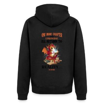 Lesedrache Booktok Buchliebhaber Buchdrache - Unisex Premium Bio Zip Hoodie - Schwarz - Hinten - Nico (187cm)