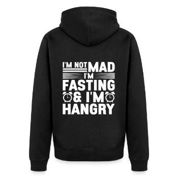 Intermittent fasting Intermittent fasting - Unisex Premium Organic Zip Hoodie - black - Back - Nico (187cm)