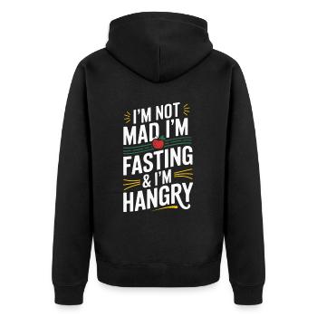 Intermittent fasting Intermittent fasting - Unisex Premium Organic Zip Hoodie - black - Back - Nico (187cm)
