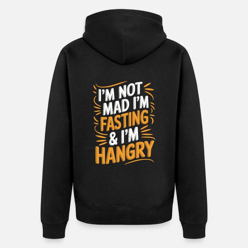 Intervallfasten Intermittierendes Fasten - Unisex Premium Bio Zip Hoodie - Schwarz