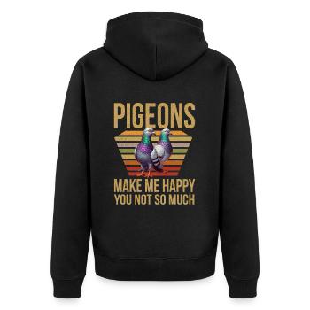 Amateurs de pigeons Pigeons Amoureux des oiseaux - Veste à capuche bio Premium Unisexe - noir - Dos - Nico (187cm)