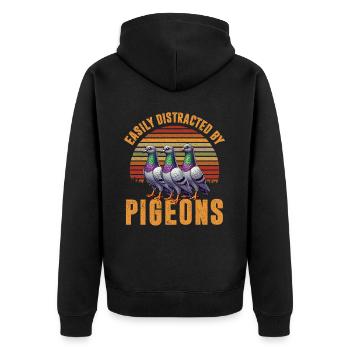 Amateurs de pigeons Pigeons Amoureux des oiseaux - Veste à capuche bio Premium Unisexe - noir - Dos - Nico (187cm)