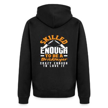 Mason Qualified Enough to Be a Mason - Unisex Premium Organic Zip Hoodie - black - Back - Nico (187cm)