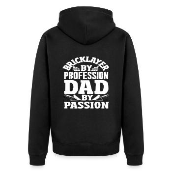 Bricklayer by profession, father by passion - Unisex Premium Organic Zip Hoodie - black - Back - Nico (187cm)