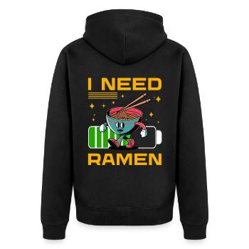 I need Ramen - Unisex Premium Organic Zip Hoodie - black - Back - Nico (187cm)