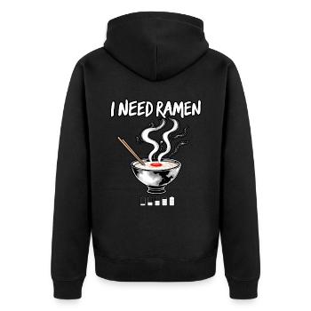 J’ai besoin de Ramen - Veste à capuche bio Premium Unisexe - noir - Dos - Nico (187cm)