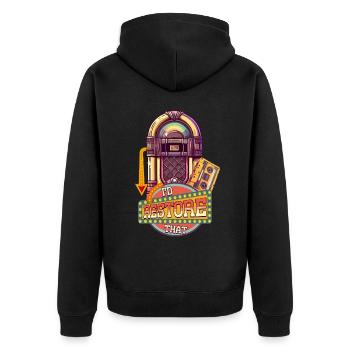 Jukebox collector Je restaurerais ça - Veste à capuche bio Premium Unisexe - noir - Dos - Nico (187cm)