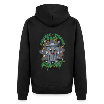 Garbage Man Garbage Truck Collect Dispose Sort Repeat - Unisex Premium Organic Zip Hoodie - black - Back - Nico (187cm)