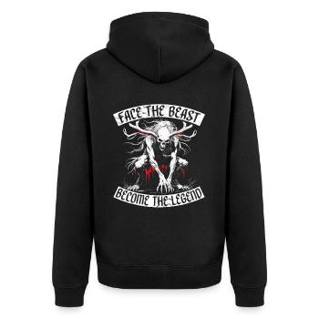 Wendigo Cryptide Affronter la Bête Devenir La Légende - Veste à capuche bio Premium Unisexe - noir - Dos - Nico (187cm)