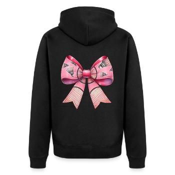Coquette Bow Ribbon Raquette de Badminton - Veste à capuche bio Premium Unisexe - noir - Dos - Nico (187cm)