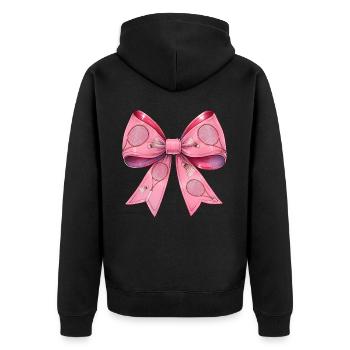 Coquette Bow Raquette de Badminton Rose - Veste à capuche bio Premium Unisexe - noir - Dos - Nico (187cm)