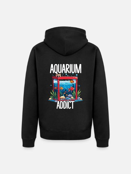 Aquarium Aquaristik - Unisex Premium Bio Zip Hoodie - Schwarz
