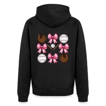 Coquette Bow Baseball Bat Gloves Catcher - Veste à capuche bio Premium Unisexe - noir - Dos - Nico (187cm)