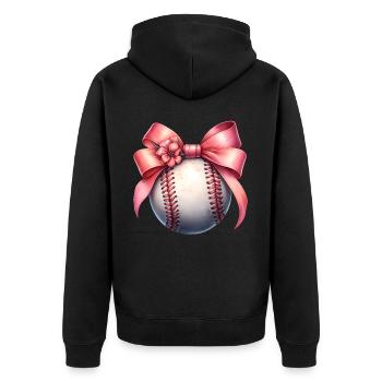 Coquette Bow Joueur de Baseball Equipe Fête des Mères - Veste à capuche bio Premium Unisexe - noir - Dos - Nico (187cm)