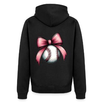 Coquette Bow Joueur de Baseball Equipe Fête des Mères - Veste à capuche bio Premium Unisexe - noir - Dos - Nico (187cm)