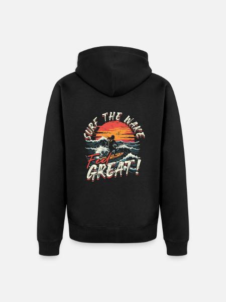 Wakeboarding Wakeboard Wakeboarder - Unisex Premium Organic Zip Hoodie - black