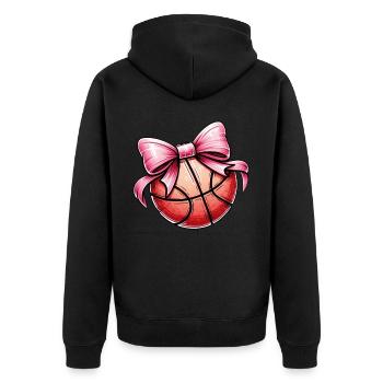 Coquette noeud basketteur Basketteur Fête des Mères Rose - Veste à capuche bio Premium Unisexe - noir - Dos - Nico (187cm)