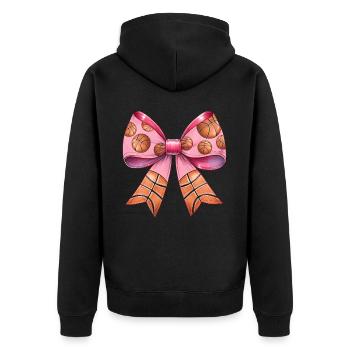 Coquette noeud basket-ball motif fête des mères rose - Veste à capuche bio Premium Unisexe - noir - Dos - Nico (187cm)