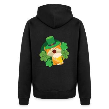 Chat Chaton de la Saint-Patrick - Veste à capuche bio Premium Unisexe - noir - Dos - Nico (187cm)