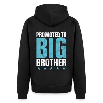 Sister Brother Matching Siblings Twins - Unisex Premium Organic Zip Hoodie - black - Back - Nico (187cm)