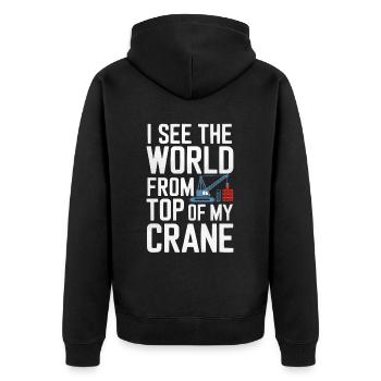 Crane Operator Job Profession Construction Worker - Unisex Premium Organic Zip Hoodie - black - Back - Nico (187cm)