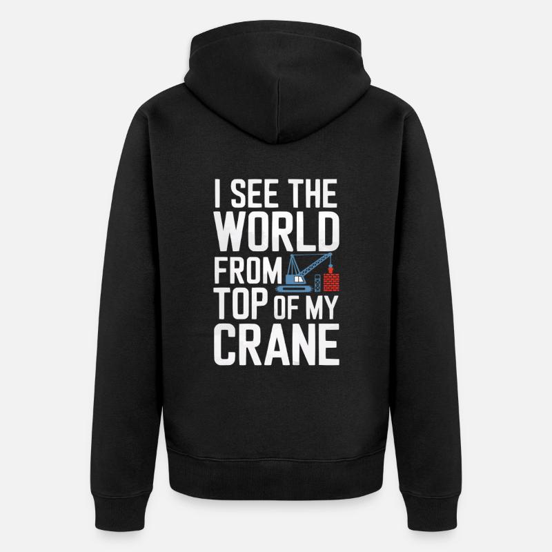 Beruf Kranführer Beruf Bauarbeiter - Unisex Premium Bio Zip Hoodie - Schwarz