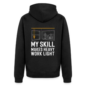 Crane Operator Job Profession Construction Worker - Unisex Premium Organic Zip Hoodie - black - Back - Nico (187cm)