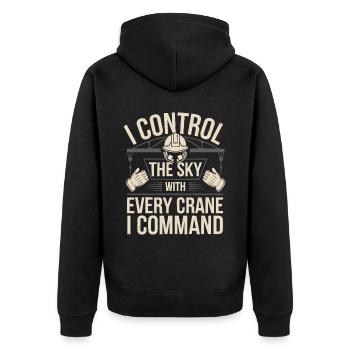 Crane Operator Job Profession Construction Worker - Unisex Premium Organic Zip Hoodie - black - Back - Nico (187cm)
