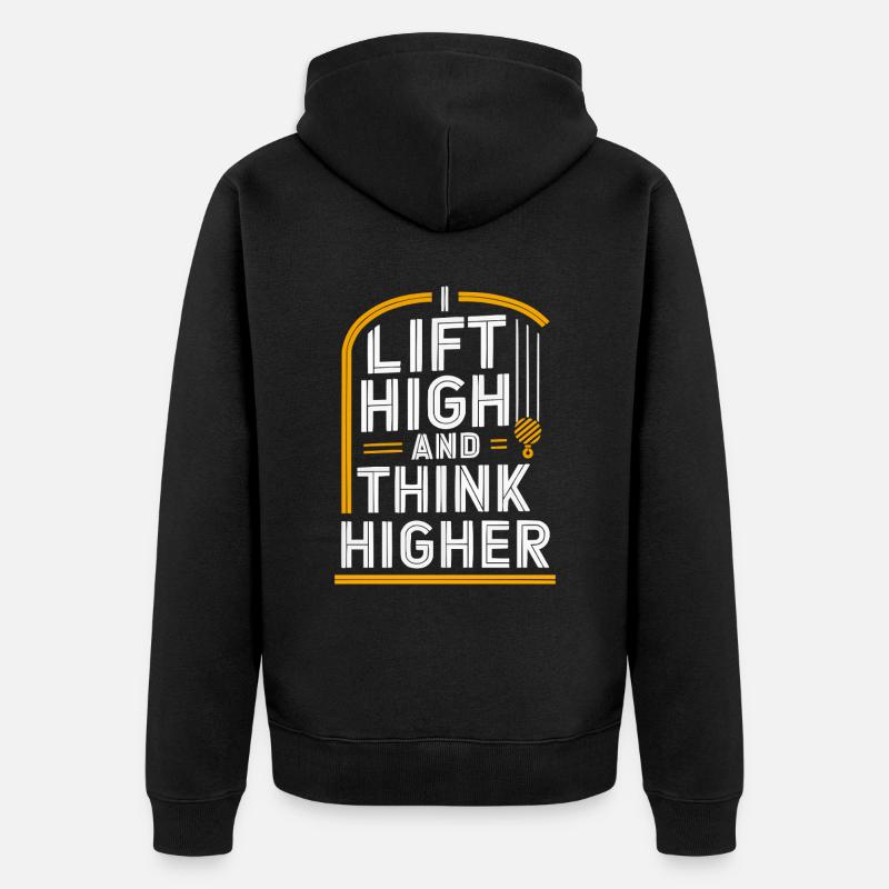 Beruf Kranführer Beruf Bauarbeiter - Unisex Premium Bio Zip Hoodie - Schwarz