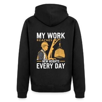 Crane Operator Job Profession Construction Worker - Unisex Premium Organic Zip Hoodie - black - Back - Nico (187cm)