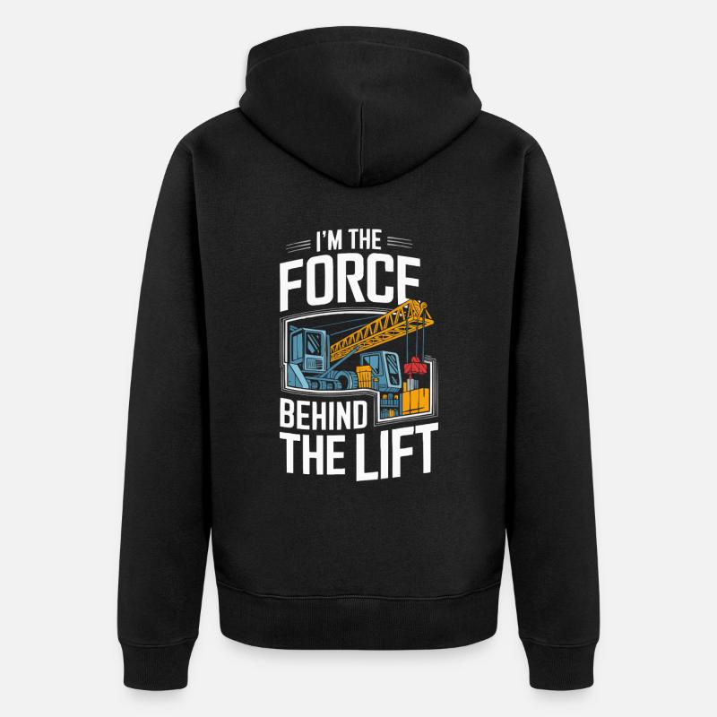 Beruf Kranführer Beruf Bauarbeiter - Unisex Premium Bio Zip Hoodie - Schwarz