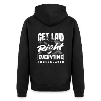 Bricklayers are always properly dismissed - Unisex Premium Organic Zip Hoodie - black - Back - Nico (187cm)