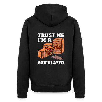 Mason, trust me, I am a mason - Unisex Premium Organic Zip Hoodie - black - Back - Nico (187cm)