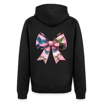 Coquette Bow Budgie Budgie Motif Perroquet - Veste à capuche bio Premium Unisexe - noir - Dos - Nico (187cm)