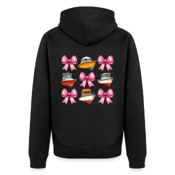 Coquette Bow Boating Capitaine Boater Ribbon - Veste à capuche bio Premium Unisexe - noir - Dos - Nico (187cm)