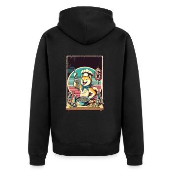 Shiba Dog Ramen Chef Funny Dogs Japon - Veste à capuche bio Premium Unisexe - noir - Dos - Nico (187cm)