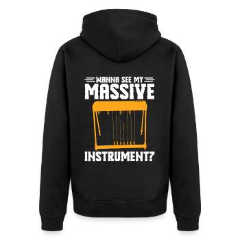 Country Music steelin Pedal Steel Guitarist - Unisex Premium Bio Zip Hoodie - Schwarz - Hinten - Nico (187cm)