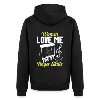 Country Music steelin Pedal Steel Guitarist - Unisex Premium Bio Zip Hoodie - Schwarz - Hinten - Nico (187cm)