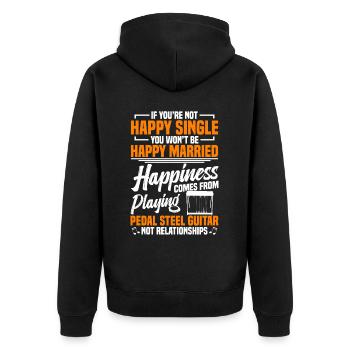 Country Music steelin Pedal Steel Guitarist - Unisex Premium Bio Zip Hoodie - Schwarz - Hinten - Nico (187cm)