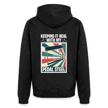 Country Music steelin Pedal Steel Guitarist - Unisex Premium Bio Zip Hoodie - Schwarz - Hinten - Nico (187cm)