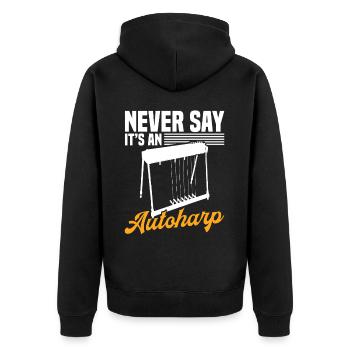 Country Music steelin Pedal Steel Guitarist - Unisex Premium Bio Zip Hoodie - Schwarz - Hinten - Nico (187cm)