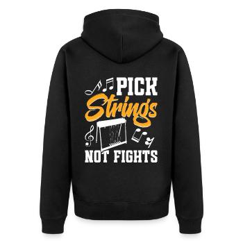 Country Music steelin Pedal Steel Guitarist - Unisex Premium Bio Zip Hoodie - Schwarz - Hinten - Nico (187cm)
