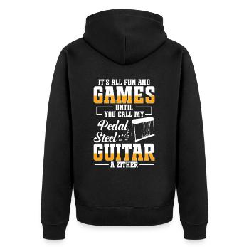 Country Music steelin Pedal Steel Guitarist - Unisex Premium Bio Zip Hoodie - Schwarz - Hinten - Nico (187cm)
