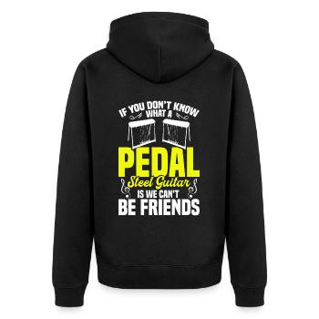 Country Music steelin Pedal Steel Guitarist - Unisex Premium Bio Zip Hoodie - Schwarz - Hinten - Nico (187cm)