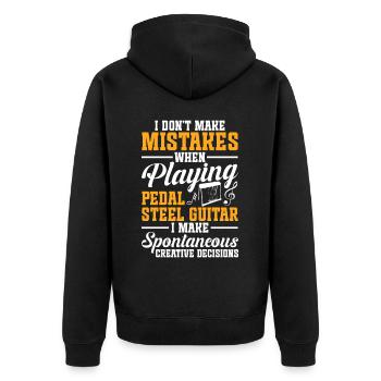 Country Music steelin Pedal Steel Guitarist - Unisex Premium Bio Zip Hoodie - Schwarz - Hinten - Nico (187cm)