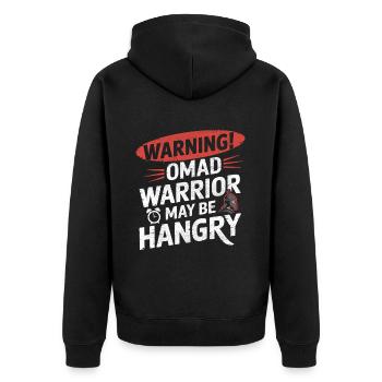 Intervallfasten Intermittierendes Fasten - Unisex Premium Bio Zip Hoodie - Schwarz - Hinten - Nico (187cm)