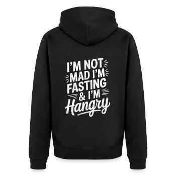 Intermittent fasting Intermittent fasting - Unisex Premium Organic Zip Hoodie - black - Back - Nico (187cm)
